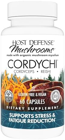 Host Defense CordyChi Capsules - Energy & Immune Support Supplement - Cordyceps & Reishi Mushroom Supplement for Relaxation & Respiratory Support - Aids Against Tiredness - 120 Capsules