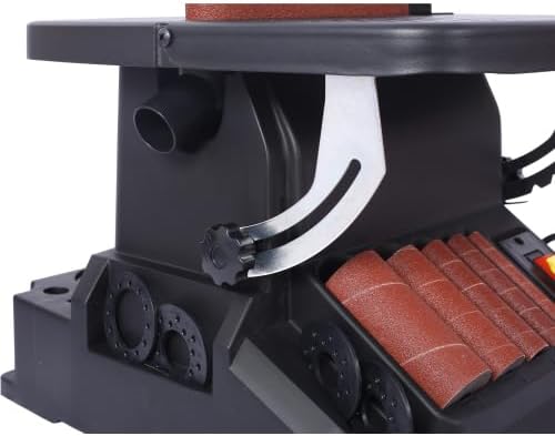 Vertical Oscillating Spindle Sander & Belt Sander, 2 IN 1 Combination Woodworking Machine 1-17/32" dust port, 5 Sanding Sleeves