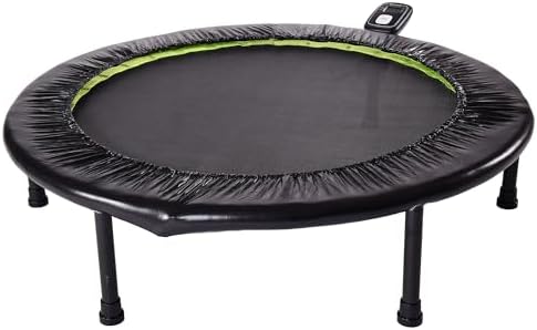 Stamina 36" Foldable Mini Trampoline Rebounder for Adults with Smart Workout App, Black - Portable Fitness Equipment for Home Gym, Cardio and Jumping Training Exercise