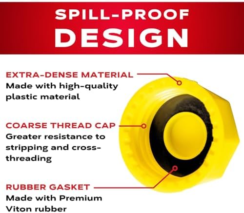 EZ-POUR® Solid Base Storage Cap, Yellow, Coarse Thread