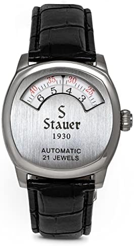 Stauer 1930 Dashtronic Watch Cotswold Genuine Men's Automatic Watch with Leather Band and Stainless Steel Case 21-Jewel Movement and 3-ATM Water Resistant