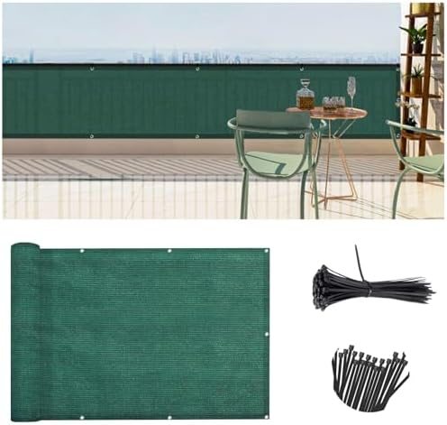 SUNLAX 3'x10' Black Balcony Privacy Screen Fence Windscreen 90% UV Block