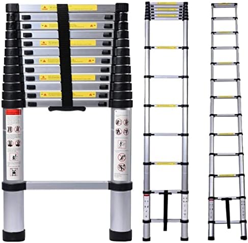Jiahe 16.5fT/5M Aluminum Telescoping Extension Ladder Portable Multi-Purpose Portable Extension Ladder for Indoors Outdoors with Capacity of 330LB