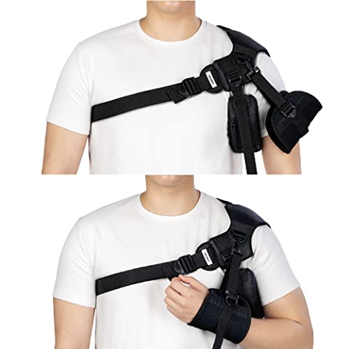 Shoulder Brace Right - Support and Compression Sleeve for Torn Rotator Cuff, AC Joint Pain Relief, Arm Immobilizer Wrap, Dislocated Sholder