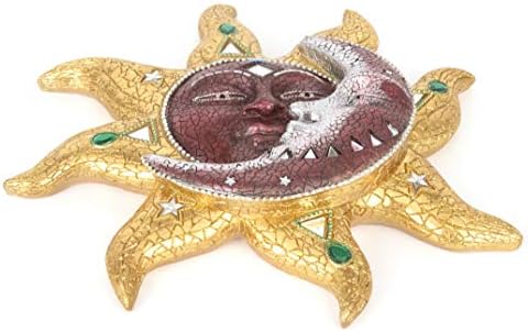 George S. Chen Imports Polyresin Orange Mosaic Face Sun with Yellow Mosaic Moon, 13", Multicolor (SS-G-63046)