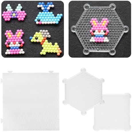 Kare & Kind Water Sticky Beads Pegboards - 7 pcs - Different Shapes and Colors - Kids, DIY, Arts, Craft, Indoor, Outdoor Activities
