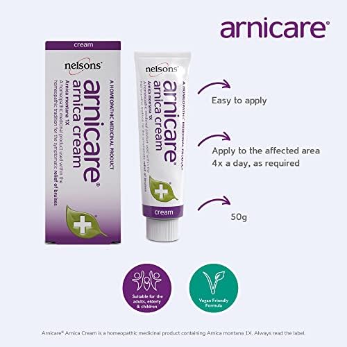 Nelsons Arnicare, Arnica Cream, Homeopathic Remedies, for Bruise Relief, Apply to Skin, Suitable for Adults, The Elderly & Children, 50 gr