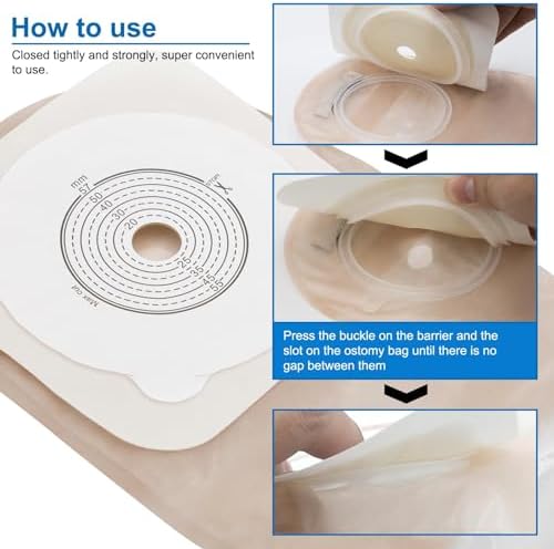 21 Pcs Colostomy Bags, Two-Piece Ostomy Pouches, 15-57mm Cut-to-Fit