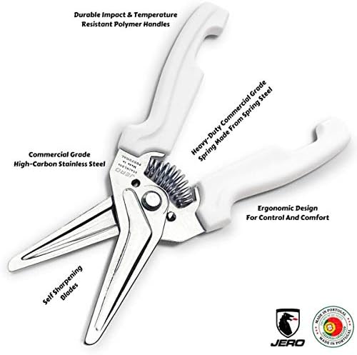 Spring Assisted Kitchen Shears with Holder — Durable Stainless Steel Scissors for Herbs, Kitchen Tasks, Floral Trimming