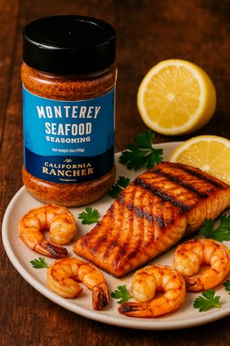 California Rancher Seafood Seasoning, 6oz | Lemon Dill Pepper Salt Blend, Coarse Texture, Gluten-Free, MSG-Free | For Salmon, Shrimp, Fish