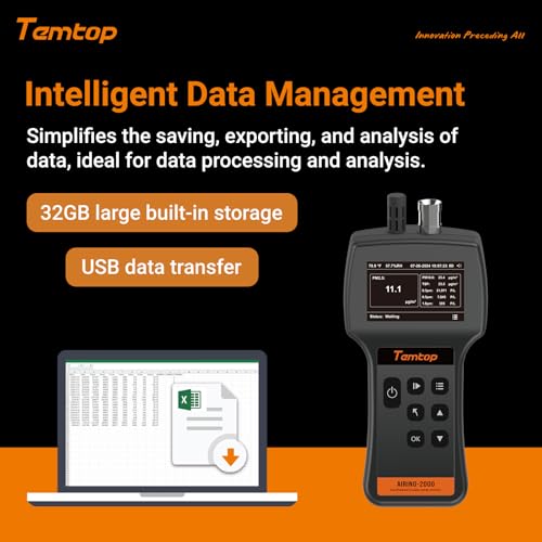 Temtop Air Quality Monitor PM2.5 PM10 Particle Counter, Formaldehyde, Temperature, Humidity