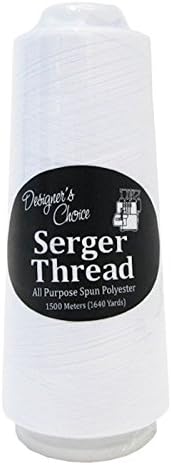 Set of 12 Black & White Serger Thread Spools for Quilting Embroidery Overlock | 100% Polyester | 1640 Yards Each | 6 Black & 6 White | For Quilting