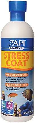 API MARINE STRESS COAT Saltwater Aquarium Water Conditioner 16-Ounce Bottle