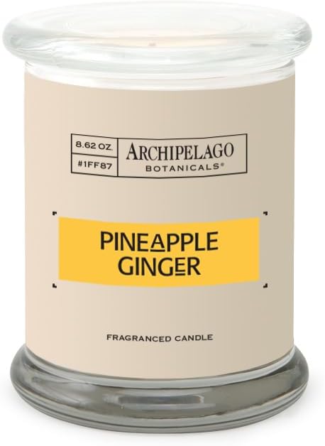 Archipelago Botanicals Bergamot Tobacco Soy Candle, 8.6 oz | Hand-Poured Premium Wax, Burns Approx. 60 Hours, Soy Candle in Glass Jar, 4.5 Inch