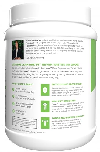 Lean1 Vanilla, Meal Replacement Protein Shake, 15 Serving Tub