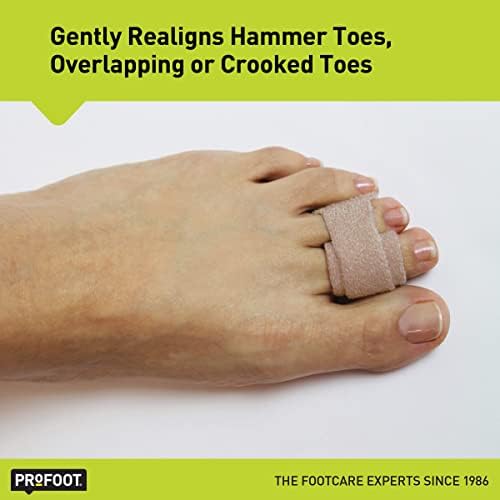 PROFOOT Toe Straight Hammertoe Wrap, Toe Straightener to Realign Overlapping or Crooked Toes, Hammer Toe Corrector for Women & Men, Non-Bulky