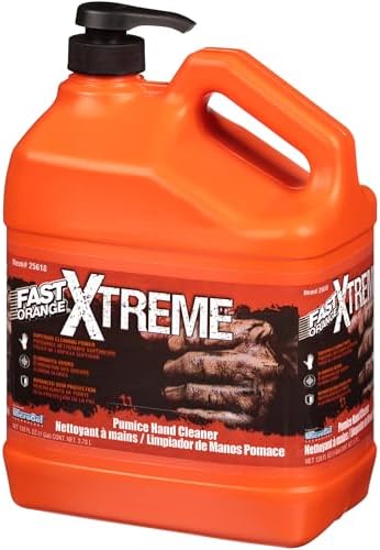 Fast Orange 25108 Pumice Lotion, Heavy Duty Hand Cleaner, Natural Citrus Scent, Waterless Cleaner For Mechanics, Strong Grease Fighter, 7.5 oz