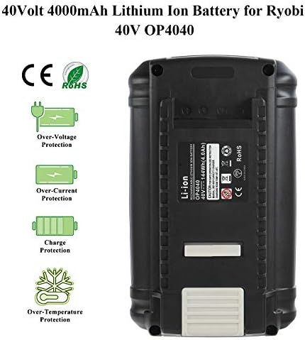 Replacement Battery for Ryobi 40v Battery OP4015 OP4050A OP4040 OP4050 Compatible with Ryobi 40V Cordless Power Tools, Capacity 4.0Ah