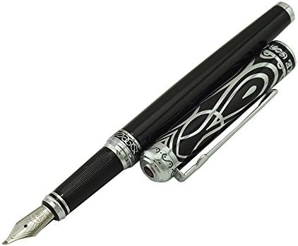 Duke Fude Nib Fountain Pen Medium to Broad Nature Mother Pearl on Cap with Pen Pouch sketching Art Drawing Signature Calligraphy Pen Case Set