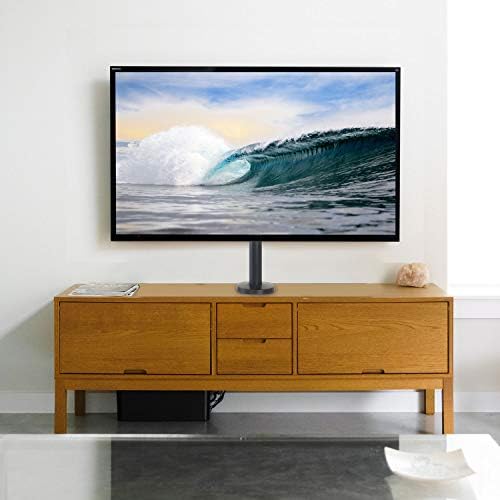 Mount-It! Bolt Down TV Stand, Anti-Tip Swivel Tabletop TV Mount for 32"–55" Screens up to 110 lbs, VESA 100x100 to 400x400, TV Base Replacement