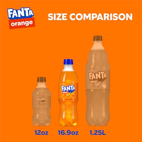 Fanta Orange Soda Soft Drink Bottles, 16.9 fl oz, 6 Pack