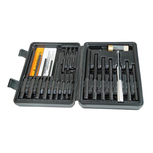 Wheeler Roll Pin Punch Set with 9 Steel Punches, Labeled Rollup Storage Bag for Firearm Maintenance and Gunsmithing