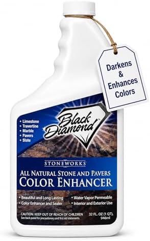 Color Enhancer Sealer for All-Natural Stone and Pavers. Marble, Travertine, Limestone, Granite, Slate, Concrete, Grout, Brick, Block. (1 Gallon)