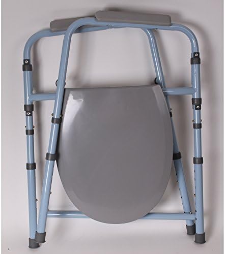 Carex 3-in-1 Folding Bedside Commode and Raised Toilet Seat, Portable Toilet Supports Up to 300lbs, Bedside Commodes for Seniors