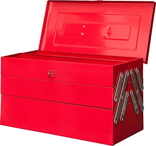 Big Red Torin ATB122R 18" Cantilever Style Portable Steel Tool Box with Trays and Metal Latch Closure, Red