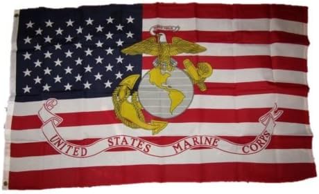 3x5 USA American Marines USMC Marine Corps EGA Eagle Globe Anchor Flag (80D) - Party Decorations Supplies For Parades - Prime Outside, Garden