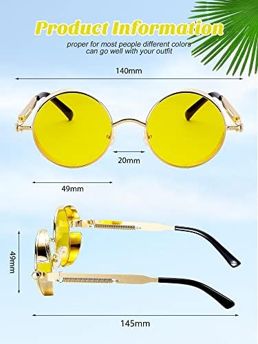 Frienda 4 Pcs Retro Steampunk Sunglasses