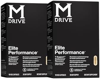 Mdrive Elite Testosterone Booster & Performance Support for Men, 90ct | Supports Immune Health, Energy, VO2Max, Recovery, Stress Relief, Lean Muscle, KSM-66 Ashwagandha, DIM, Fenugreek
