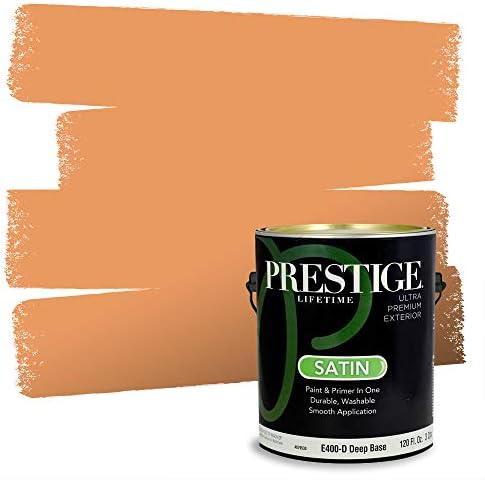 PRESTIGE Paints Exterior Paint and Primer In One, 1-Gallon, Satin, Comparable Match of Sherwin Williams* Kumquat*