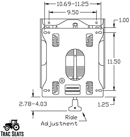 TRAC SEATS® Made in USA Seat Suspension Kit for Zero Turn Lawn Mower Tractor, Skid Steer, Forklift - Fits John Deere, Hustler, Exmark, Kubota
