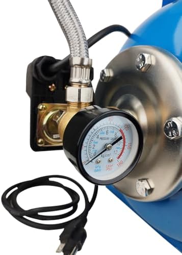 1.6Hp SS Shallow Well & Pressure Booster Pump 110V Water Transfer 48m 15GPM Automatic for Home Garden Sprinkler System Lawn Farm Draining Irrigation