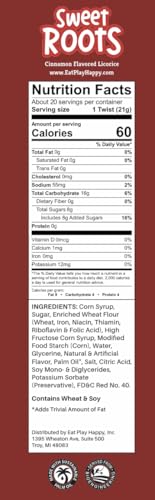 Sweet Roots Black Licorice Twists – 1 Bag (16 oz) – Jumbo Size Candy Sticks | Vegan, Fat Free, Kosher | Soft Gourmet Licorice Candy with Classic Black Licorice Flavor