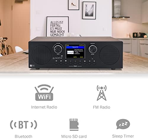 Ocean Digital WR-800 FM Wi-Fi Internet Radio Stereo Speakers Micro SD Line Out Aux in 30