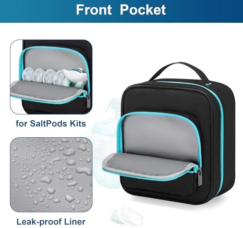 Yarwo Nose Cleaner Case Compatible with Navage Nasal Irrigation System | Portable Neti Pot Safety Travel Bag with Waterproof Lining for Nasal Care Kit