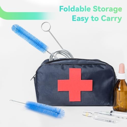 CPAP Hose Cleaner, 7 Feet Flexible CPAP Tube Cleaning Brush and 7 Inches CPAP Cleaning Brush for CPAP Mask Hose Blue