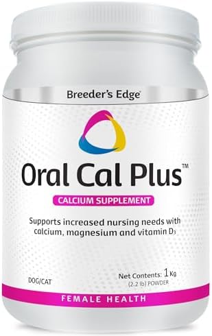 Breeder's Edge Oral Cal Plus Gel, Whelping and Queening Calcium Supplement Gel for Dogs and Cats Delivers 3 Calcium Sources in Labor to Support Strong and Normal Contractions, 30ml Paste
