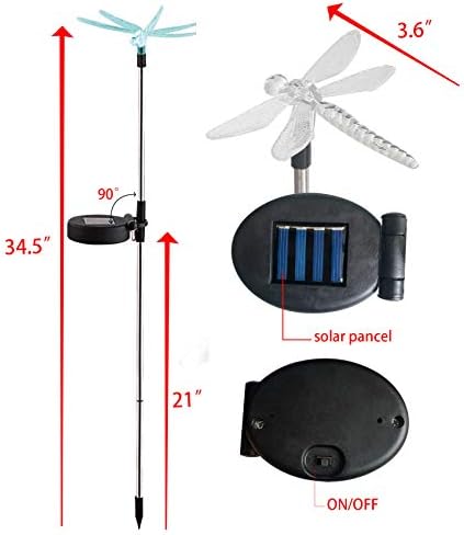 1PCS Waterproof Outdoor Solar Garden Stake Light w Color Charging
