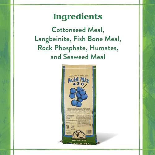 Down To Earth All Natural Fertilizers Organic Acid Mix - 4-3-6, 25 lb | Plant Food for Blueberries, Raspberries, Azaleas, Camellias, Rhododendrons, Hydrangeas, Evergreens and Acid-Loving Plants