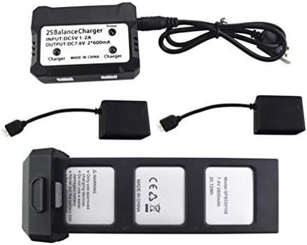 7.4v 2800mah Lithium Battery with 2 in 1 Balance Charger + 2pcs Charging Box for HS720 HS720E Folding brushless Quadcopter 4K HD Aerial Drone