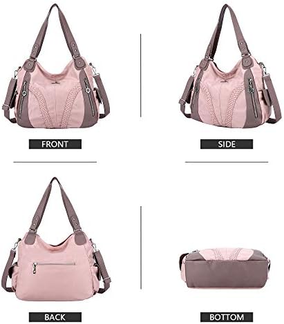 Purses and Handbags Women Fashion Tote Bag Shoulder Bags Top Handle Satchel Purses Washed Synthetic Leather Handbag