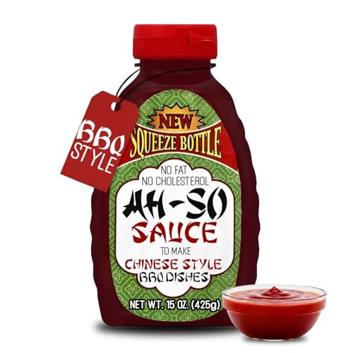 Ah-So Chinese-Style BBQ Sauce, Red Rib 15 oz Squeeze Bottle – Sweet & Tangy Spare Rib Marinade and Glaze for Pork, Chicken & Wings; Classic Takeout Flavor, Ready to Use.