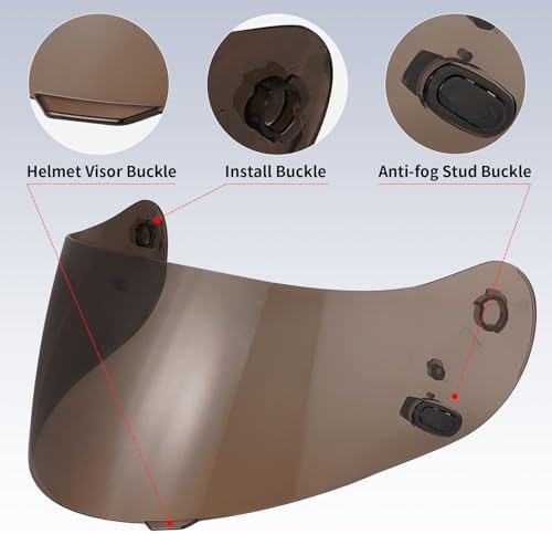 VCOROS Motorcycle Helmet Face Shield Visor Repalcement for HJ-09 CL-15 CL-17 CL-16 CL-SP AC-12 FS-10 CS-R1 IS-16 CS-R2 Shield (Smoke)
