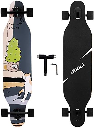 Junli 41 Inch Freeride Skateboard Longboard - Complete Skateboard Cruiser for Cruising, Carving, Free-Style and Downhill