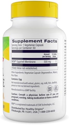 Healthy Origins NEM Eggshell Membrane 500 mg, 30 Veggie Caps