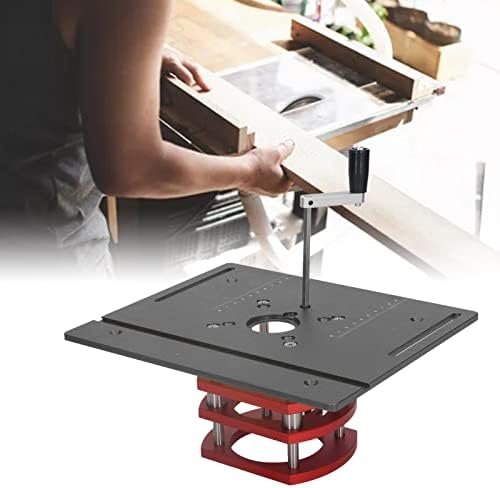 Kreg Router Table Lift Compatible, Aluminum Alloy Manual Router System Kit with Crank Handle for Easy Adjustment, Ideal for Small Trimming Machines Silver