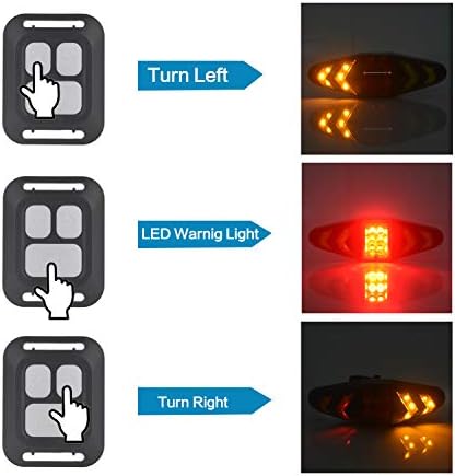 OTYTY Bike Tail Light with Turn Signals - USB Rechargeable, 100LM LED, IPX2 Waterproof, Remote Control